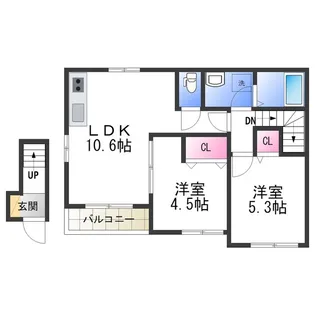アルビネスⅠ【2階】の間取り