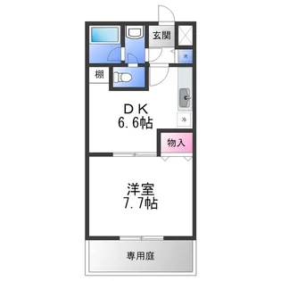 フジパレス式内町Ⅲ番館【1階】の間取り