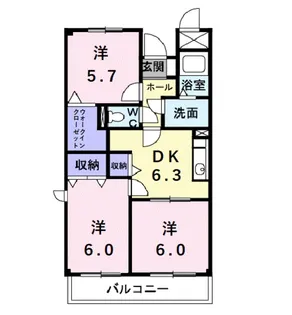 グレイスフルヴィラ【1階】の間取り
