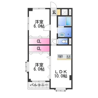 Etoneハイツ【1階】の間取り