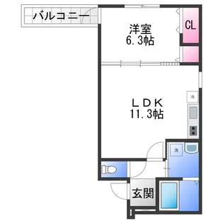 フジパレス高石加茂【1階】の間取り