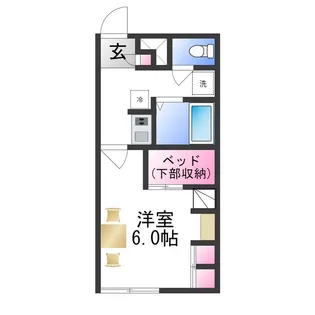 レオパレスウエノ【1階】の間取り