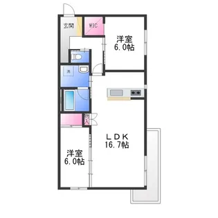 グランフォレスト千代田【1階】の間取り