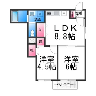 F asecia 諏訪ノ森【1階】の間取り