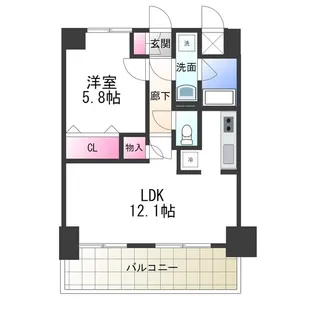 マンションはりげん鳳【9階】の間取り