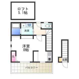 あんしん+鶴田町08−4003【2階】の間取り