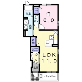 エレガント茱萸木【1階】の間取り