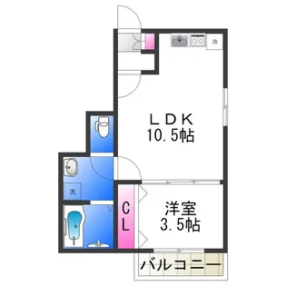 F+style浜寺石津町西2号館【3階】の間取り
