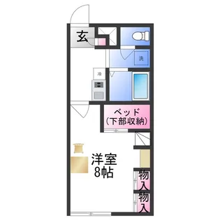 レオパレス大野芝Ⅰ【2階】の間取り