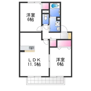 プレミールB【2階】の間取り