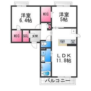 ハイツ ストラッセⅡ【2階】の間取り