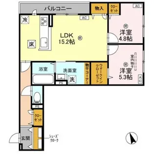 パサログランデ羽衣【1階】の間取り
