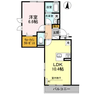 レフィナードKHY Ⅰ棟【2階】の間取り