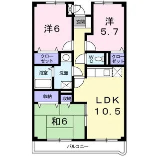 ラルジュウエスト【-1階】の間取り