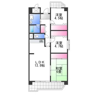 ドミール有住・光明池【2階】の間取り