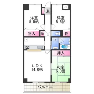 YFヒルズ宮山【1階】の間取り