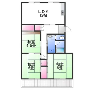 泉北宮山台団地3号棟【1階】の間取り