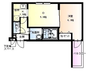 フジパレス諏訪ノ森Ⅲ番館【3階】の間取り