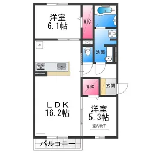 ラ ヴィータ鳳【2階】の間取り
