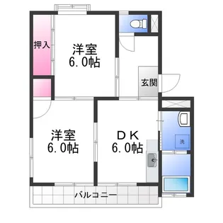 フェリオ大美野【4階】の間取り