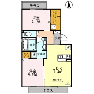 フルール ラヴィーヌ【2階】の間取り