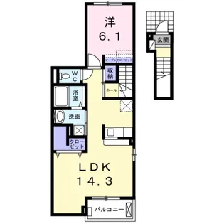 ジュリアスガーデン鳳【2階】の間取り