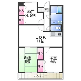 ラフィーネ壱番館【1階】の間取り