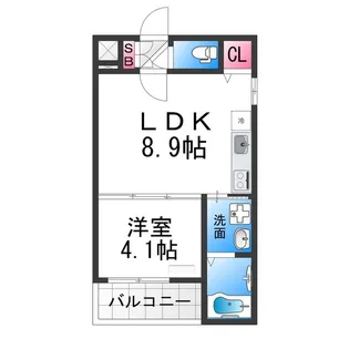 GRANDIR津久野【3階】の間取り