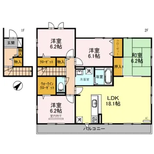 くみの木ヒルズⅡ【2階】の間取り