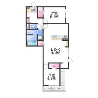 D−residence西野 A棟【3階】の間取り