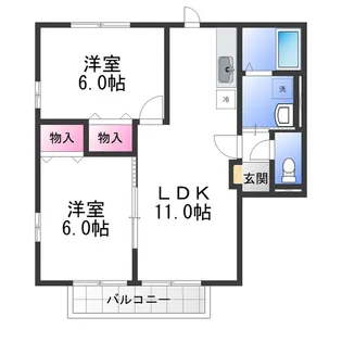 ソレイユA【2階】の間取り