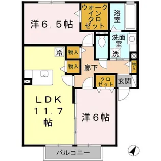 プランドール セレナA【1階】の間取り