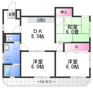 サンパティーク条南【2階】の間取り