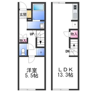 レオネクストカルミアオクイ【1階】の間取り