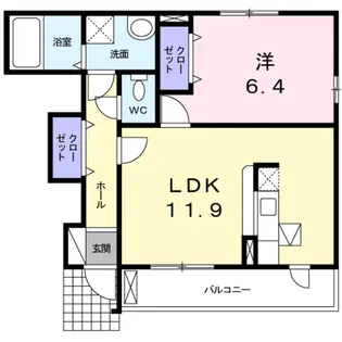 ラフレシール三日市Ⅲ【1階】の間取り