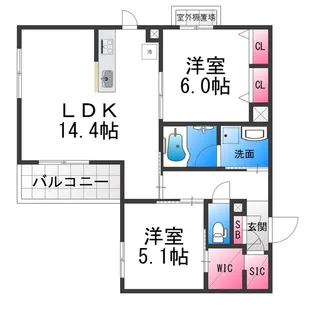 プレミアス鳳Ⅱ【3階】の間取り
