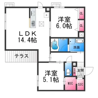 プレミアス鳳Ⅱ【1階】の間取り