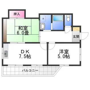 エスポワールイワタ2【1階】の間取り