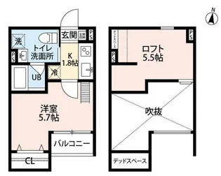 メゾンブラン北野田【2階】の間取り
