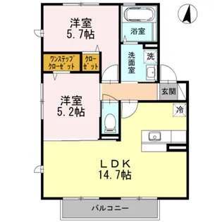 ソレイユ鈴の宮【2階】の間取り