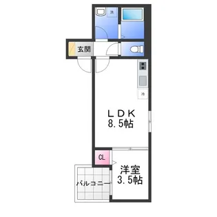D porta clavel(ディーポルタクラーベル)【1階】の間取り
