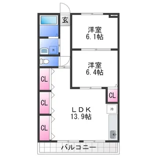 サンライズ【2階】の間取り