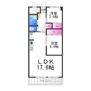 パレス竹ケ城【2階】の間取り