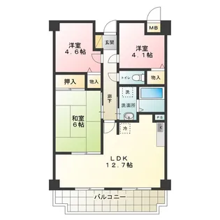 コンプリチェ KATAYAMA【1階】の間取り