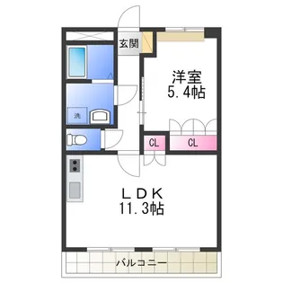 ソレイユ一条院【1階】の間取り