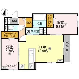 プライム金剛【2階】の間取り