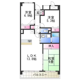 アーバン西取石【1階】の間取り