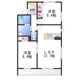 シャーメゾン竹城庵【1階】の間取り