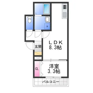 グレースヴィラ泉大津【3階】の間取り