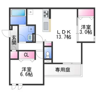 CASA MUKAINO【1階】の間取り